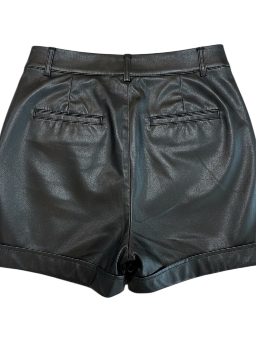 Express Black Faux Leather Bermuda Shorts - Picture 2 of 4